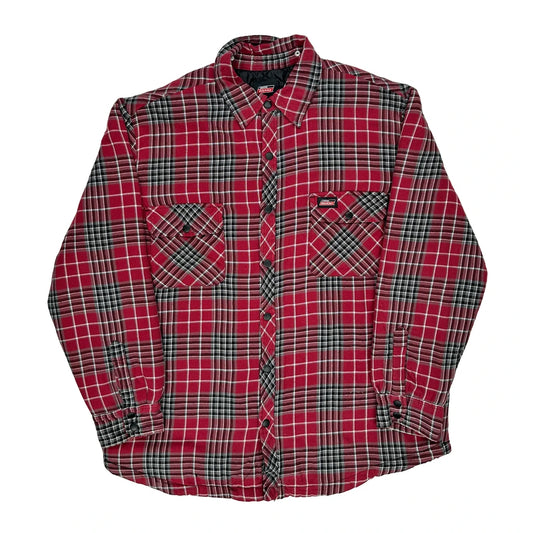 Dickies Checked Flannel Shirt - XL Red Cotton