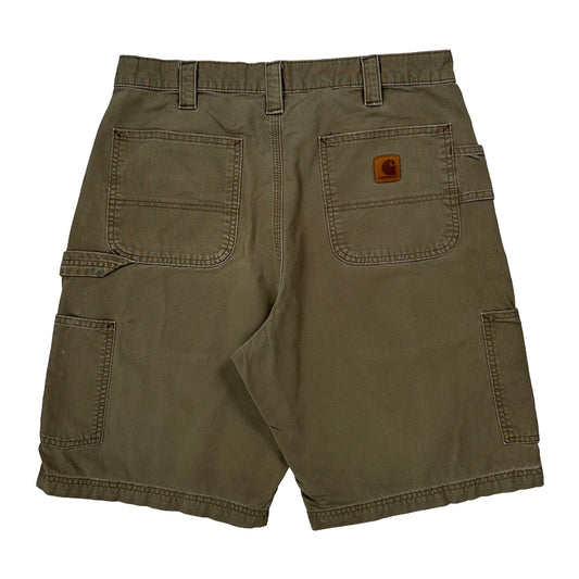 Carhartt Carpenter Shorts - 32W 9L Khaki Cotton