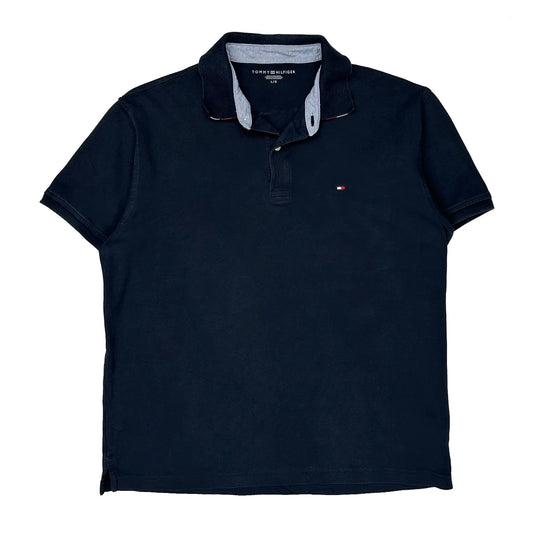 Tommy Hilfiger Polo Shirt - Large Navy Cotton