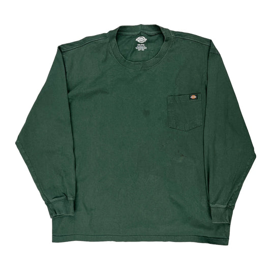 Dickies Long Sleeve T-Shirt - 2XL Green Cotton