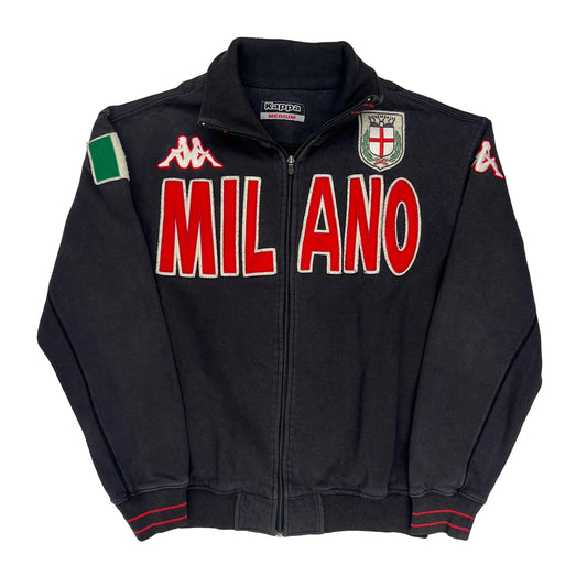 Vintage Milano Kappa Track Jacket - Medium Black Cotton