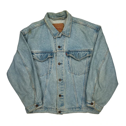 Vintage Levis Denim Jacket - Large Light Wash Denim
