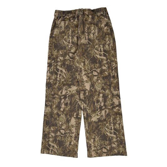Age 12-14 No Boundaries Camo Cargo Trousers - Large Green Cotton