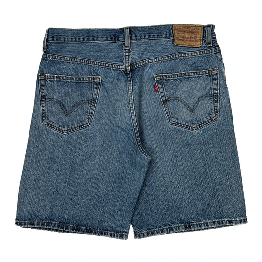 550 Levis Baggy Denim Shorts - 35W 10L Blue Cotton