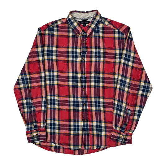 Vintage Tommy Hilfiger Checked Shirt - Large Red Cotton