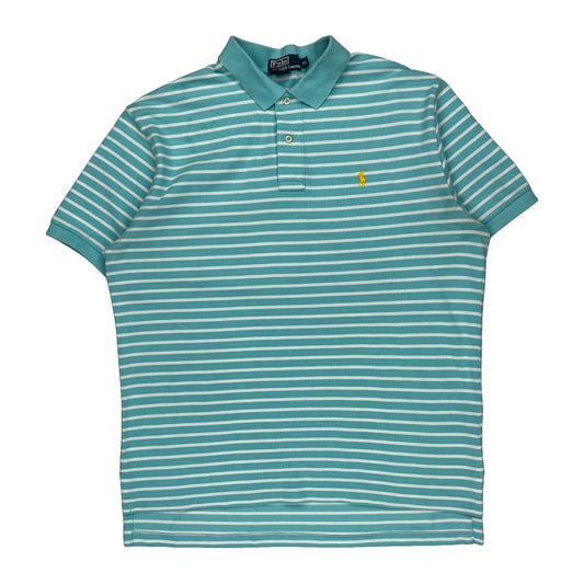 Polo By Ralph Lauren Striped Polo Shirt - XL Blue Cotton