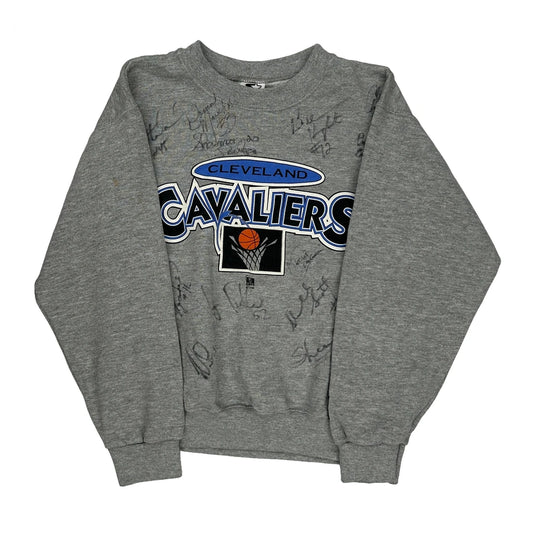 Squad Signed Cleveland Cavaliers Starter Graphic Sweatshirt - Small Grey Cotton