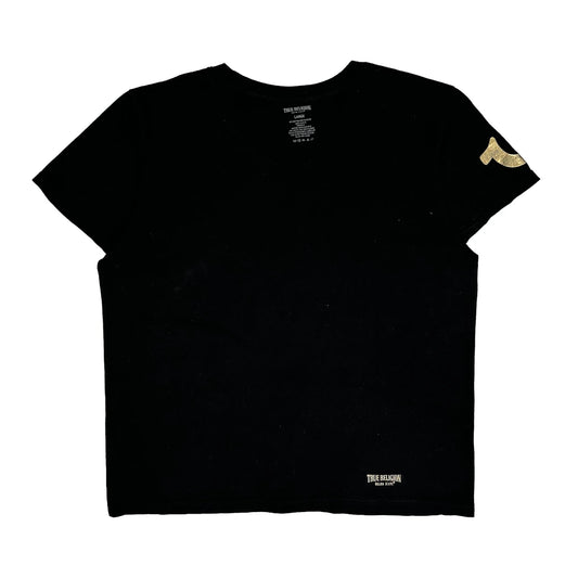 True Religion T-Shirt - Large Black Cotton Blend