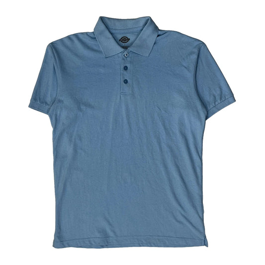 Dickies Polo Shirt - Large Blue Cotton Blend