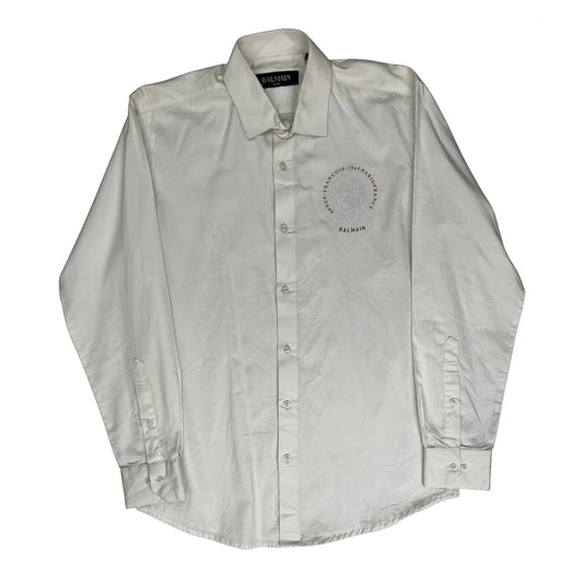 Vintage Balmain Shirt - Medium White Cotton