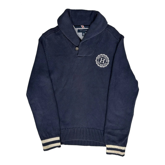 Tommy Hilfiger Collared Jumper - Medium Navy Cotton