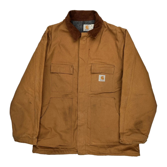 Crafted With Pride In USA Carhartt Jacket - 2XL Brown Cotton
