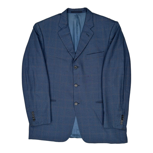 Burberry London Checked Blazer - Medium Blue Wool