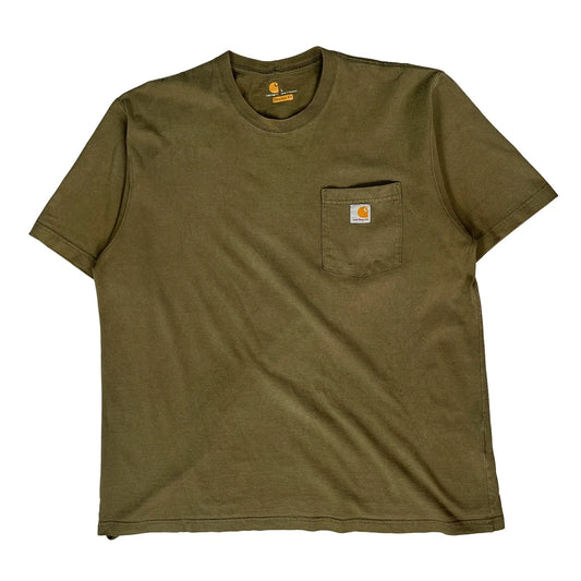 Carhartt T-Shirt - Large Green Cotton