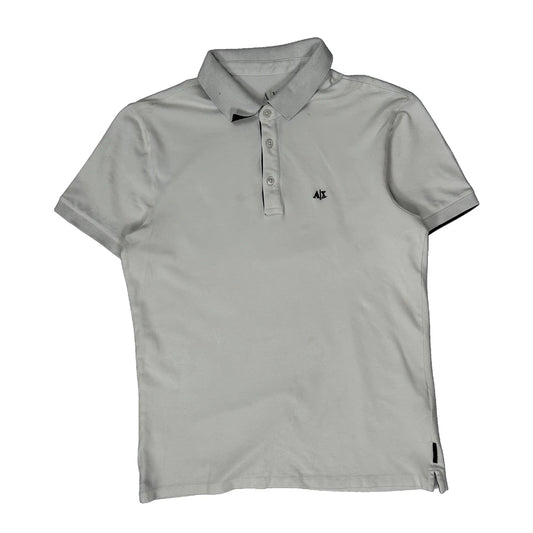 Armani Exchange Polo Shirt - Medium White Cotton