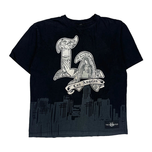 Vintage Los Angeles Unbranded Graphic T-Shirt - Large Black Cotton