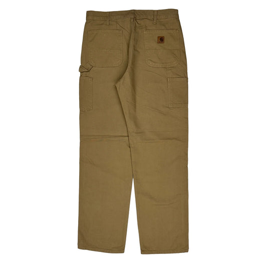 Dungaree Fit Carhartt Carpenter Trousers - 34W 35L Brown Cotton