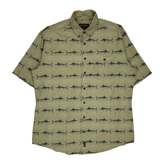 Vintage Woolrich Short Sleeve Shirt - XL Beige Cotton