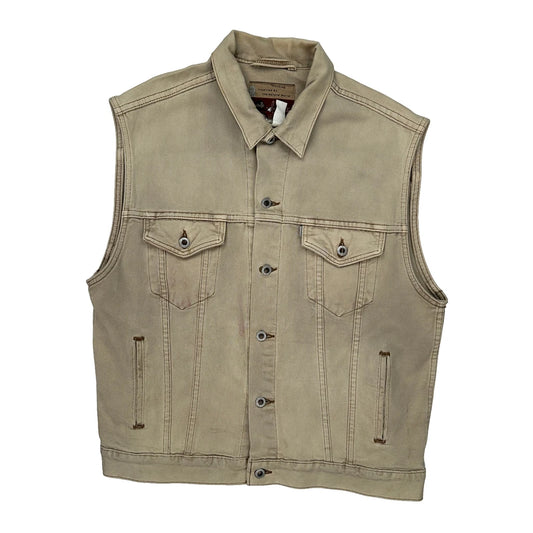 Levis Denim Gilet - Large Beige Cotton