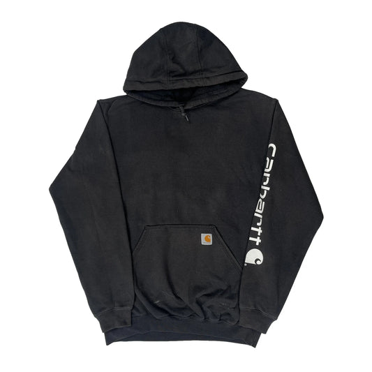 Carhartt Graphic Hoodie - Medium Black Cotton Blend