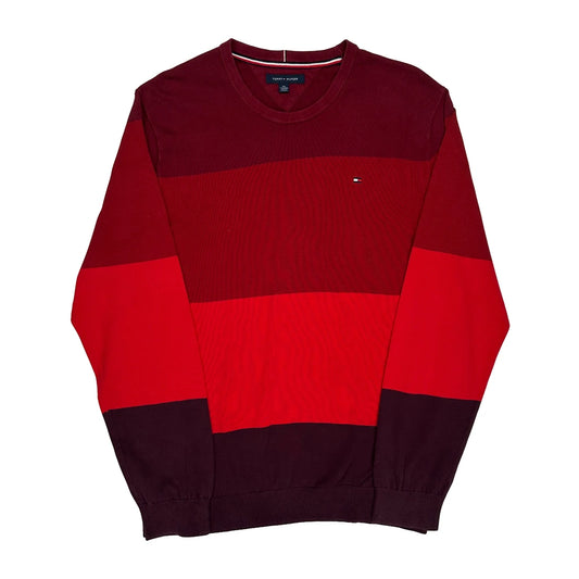 Tommy Hilfiger Striped Jumper - 2XL Red Cotton