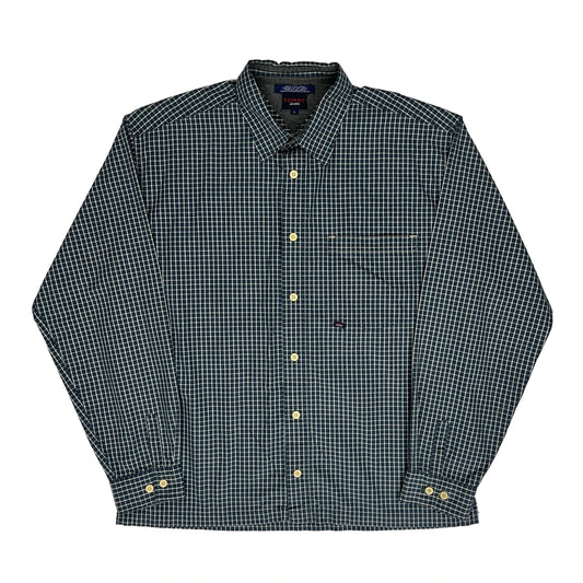 Tommy Jeans Checked Patterned Shirt - Large Green Cotton