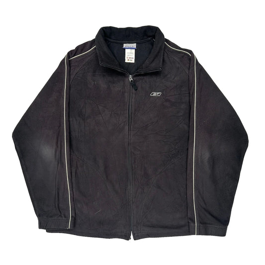 Reebok Fleece Jacket - Large Black Polyester