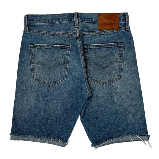 Levis Cut Off Denim Shorts - 32W 10L Blue Denim