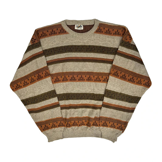 Ceceba Striped Jumper - XL Beige Knitted