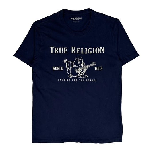 True Religion Graphic T-Shirt - Medium Navy Cotton