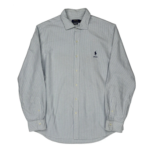 Custom Fit Polo By Ralph Lauren Striped Shirt - XL White Cotton