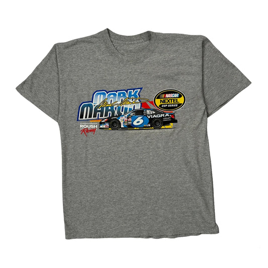 Mark Martin Nascar T-Shirt - Medium Grey Cotton