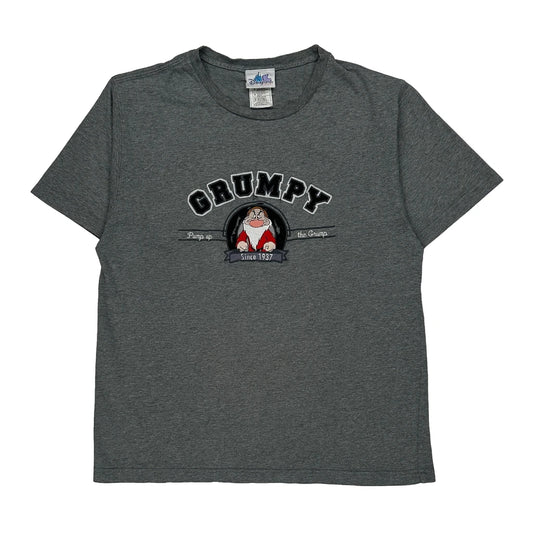 Grumpy Character Disney Cartoon T-Shirt - Medium Grey Cotton
