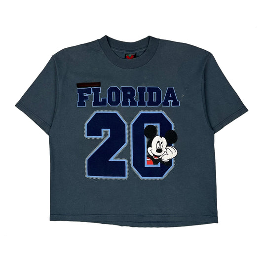 Vintage Florida Mickey Unlimited Cartoon T-Shirt - Medium Grey Cotton