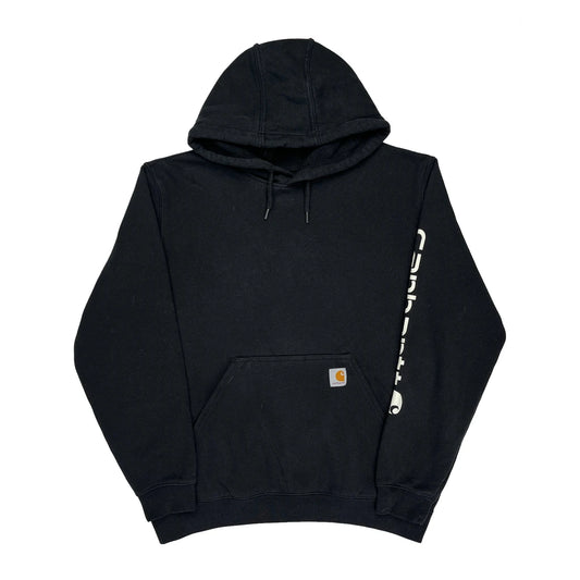 Carhartt Spellout Hoodie - Large Black Cotton