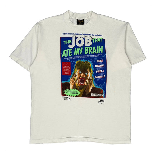The Job That Ate My Brain Changes Single Stitch T-Shirt - XL White Cotton