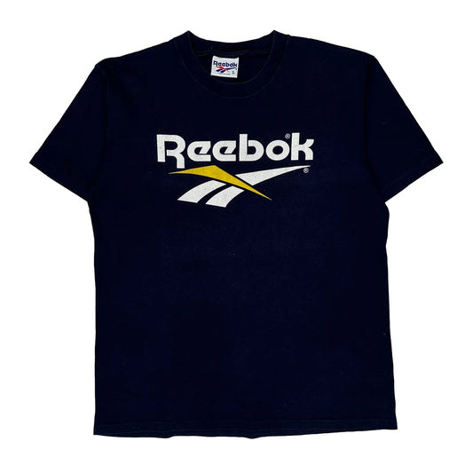 Reebok Single Stitch T-Shirt - Large Navy Cotton