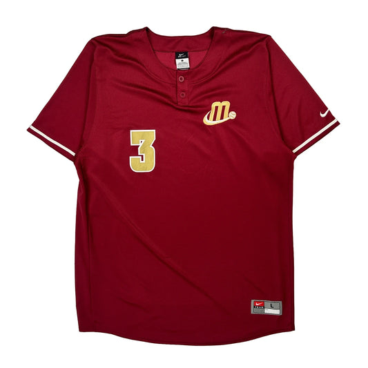 Number 3 Nike Jersey - Large Red Polyester