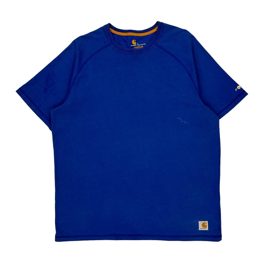 Carhartt T-Shirt - Large Blue Cotton Blend