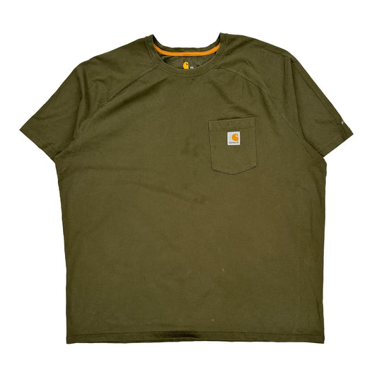 Carhartt T-Shirt - 2XL Green Cotton Blend