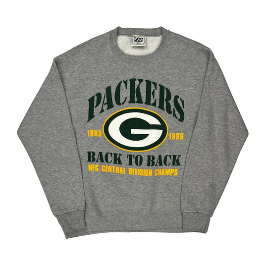Made In USa Green Bay Packers Lee Sport Nfl Sweatshirt - Large Grey Cotton Blend