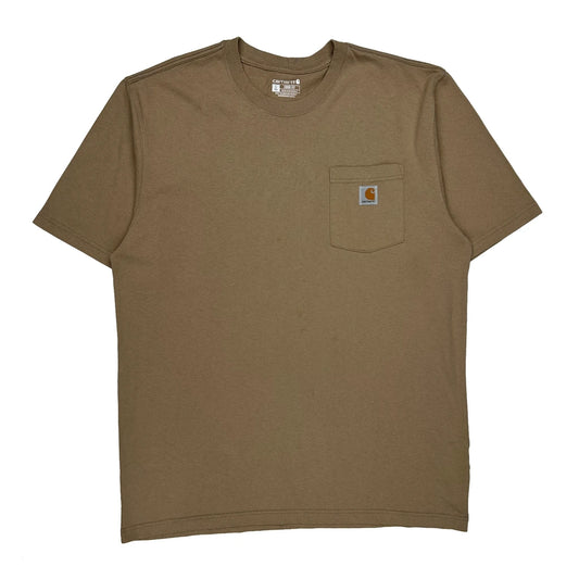 Carhartt Tall T-Shirt - Large Brown Cotton