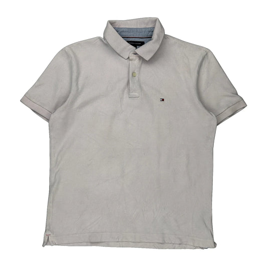 Tommy Hilfiger Polo Shirt - Large White Cotton