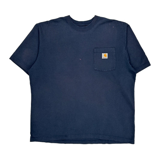 Carhartt T-Shirt - Large Blue Cotton