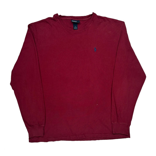 Vintage Polo By Ralph Lauren Long Sleeve T-Shirt - Medium Red Cotton