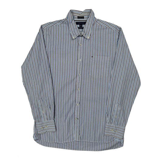 Tommy Hilfiger Striped Shirt - Large Blue Cotton