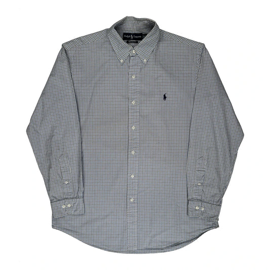 Custom Fit Ralph Lauren Checked Shirt - Large White Cotton