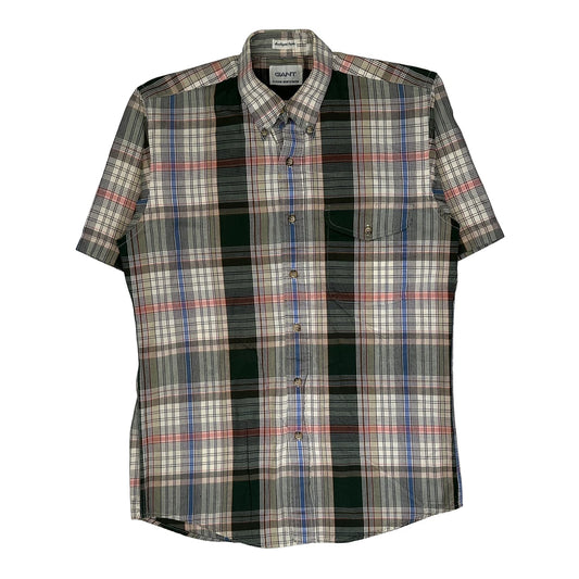 Gant Checked Short Sleeve Shirt - Small Green Cotton