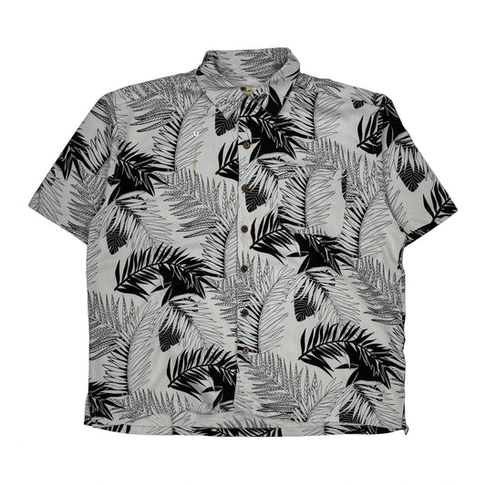 Joe Martin Hawaiian Shirt - XL Black & White Polyester