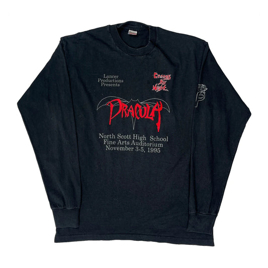 Iowa State Thespian Festival 1995 Fruit Of The Loom Graphic Long Sleeve T-Shirt - XL Black Cotton